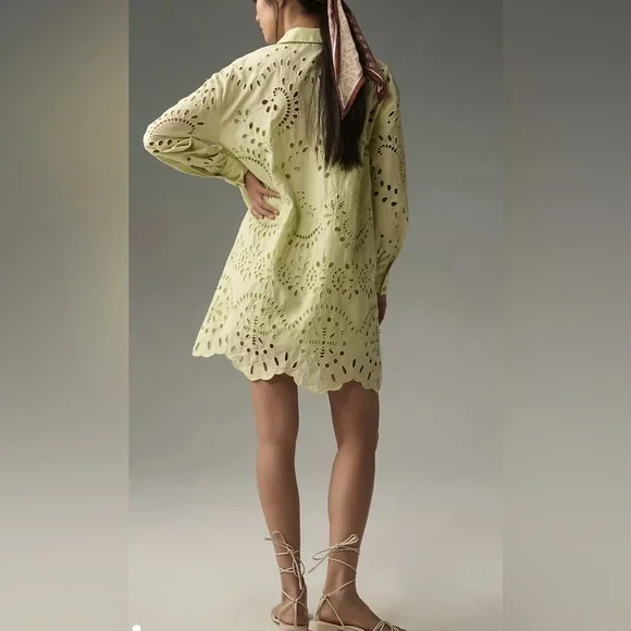 ANTHROPOLOGIE CUT OUT MINI SHIRT DRESS WITH LINING NWT SIZE SMALL - Picture 7 of 7